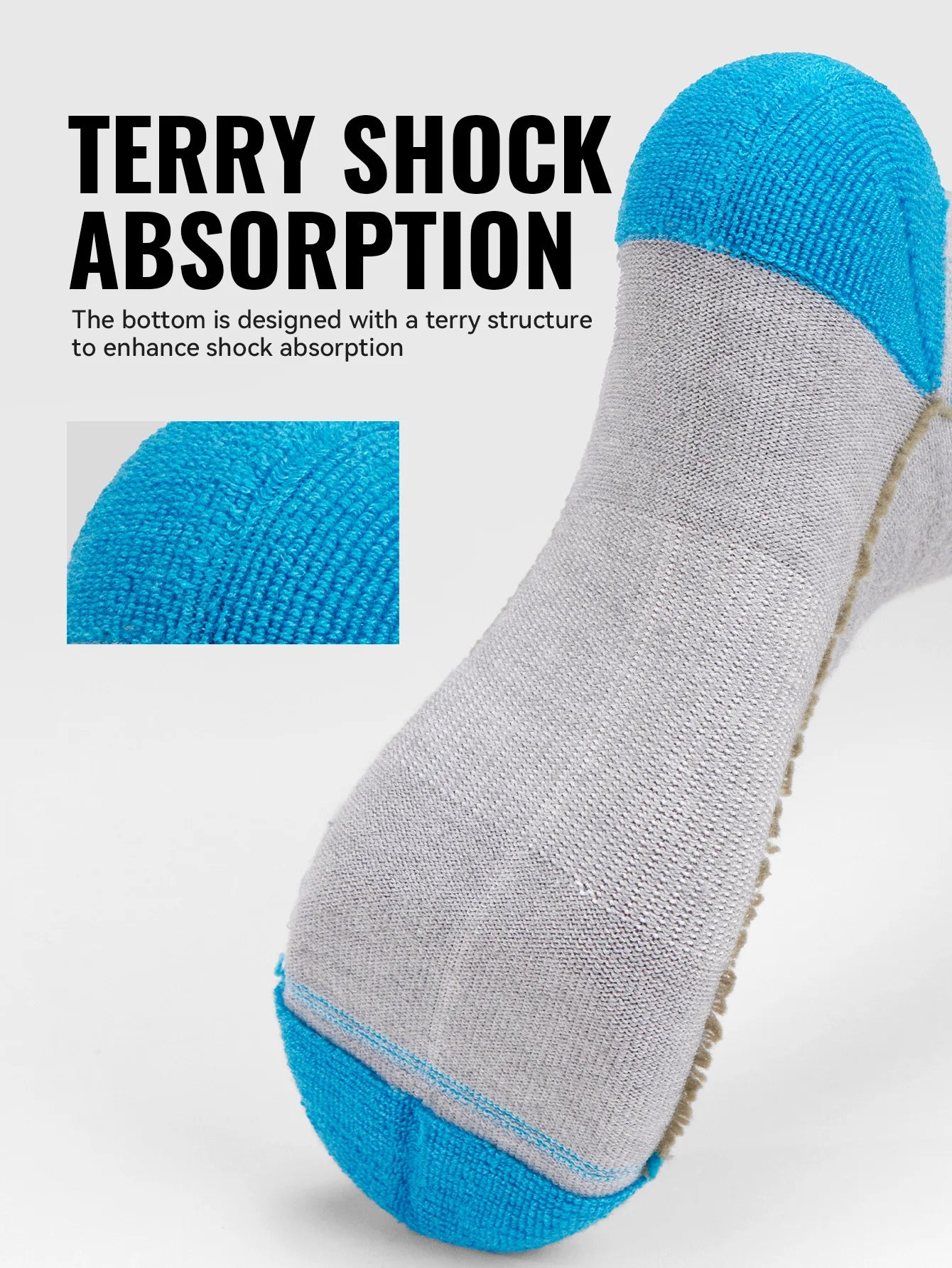 WRELS 1/2/3 paires chaussettes en laine mérinos thermique chaud hiver haute élastique épais chaussettes de randonnée Absorption d'humidité chaussettes de sport en laine