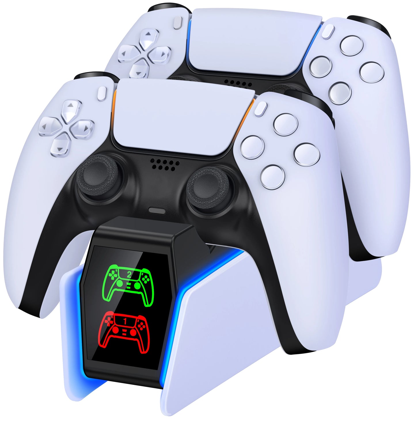 RGB Controller Charging Station for PS5, Dual Fast Charger, RGB Indicator, Charging Stand, Charging Dock for PS5 Game Controller