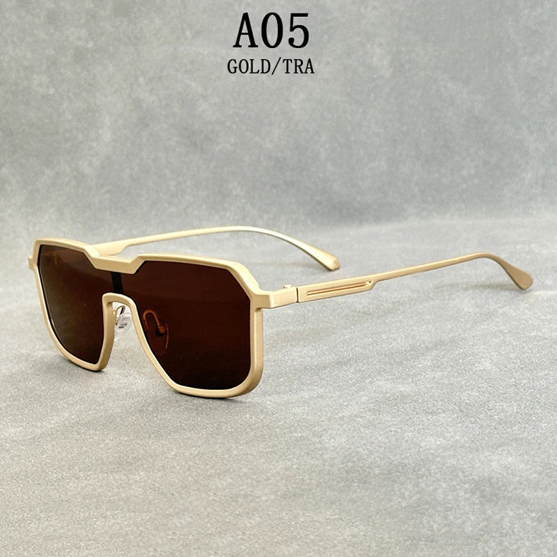 Men's Heavy Metal Steampunk Sunglasses Square Vintage Punk Retro Fashion Eyewear Gafas De Sol Hombre Lunette De Soleil Homme