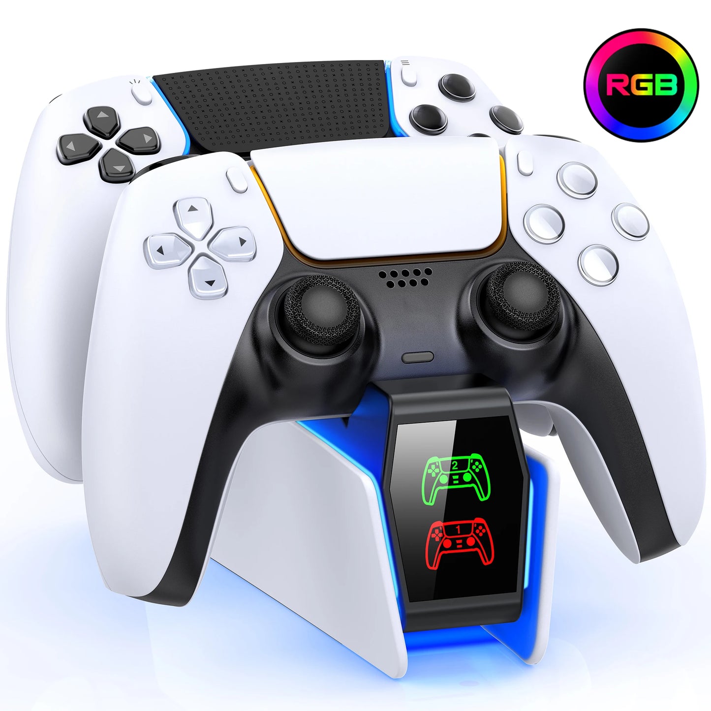 Station de charge double pour manette de jeu — chargeur rapide, indicateur LED, support d'accueil