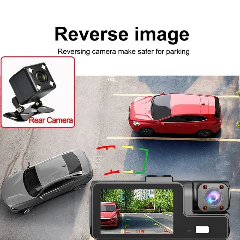 Dashcam WiFi 3/2 Objectifs 1080P — Vision Nocturne Avant Arrière Enregistreur