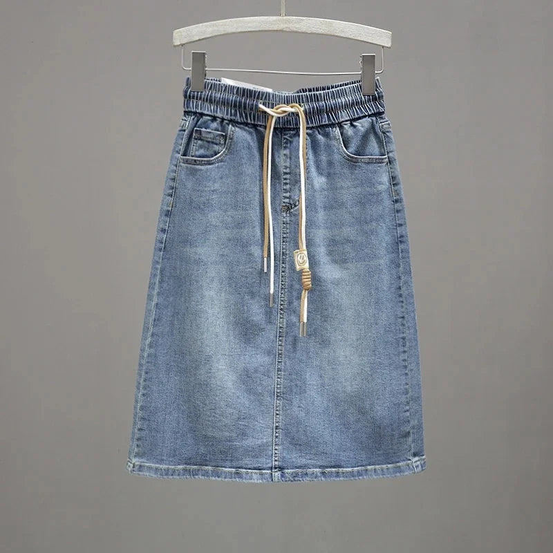 Jupe Longue Denim Femme Grande Taille 5XL — Coreenne Taille Haute A-Ligne