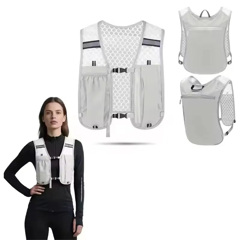 Ventes d'usine course hydratation gilet sac à dos pour randonnée cyclisme Marathon léger eau poitrine Pack avec poche de rangement pour téléphone