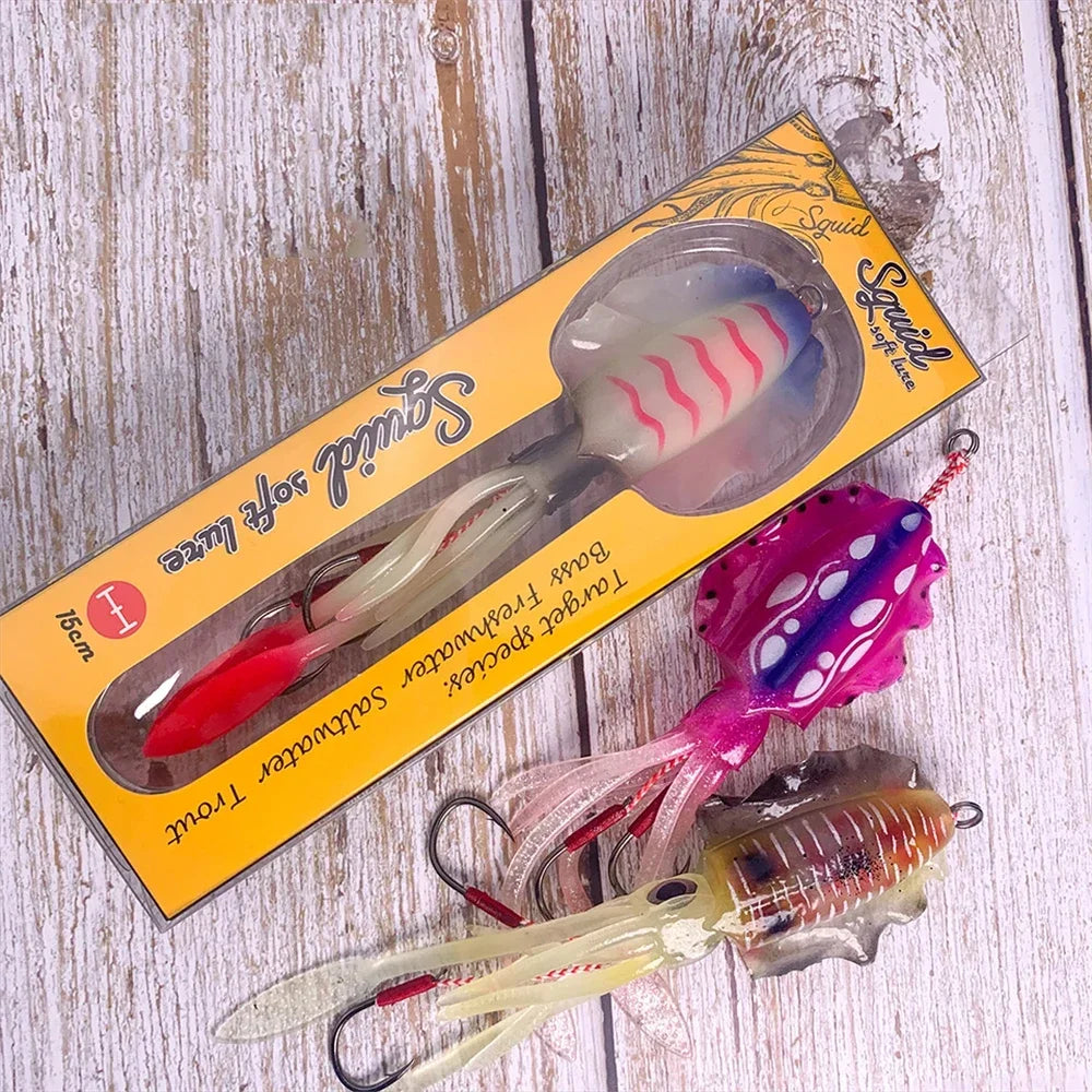 ZUKIBO-Appât souple pour la pêche au calmar, leurre de pêche à la traîne, gabarits de tête de poulpe, gabarit de calmar UV Shoous pour la pêche en bateau de haute mer, appâts Wobblers, 60g