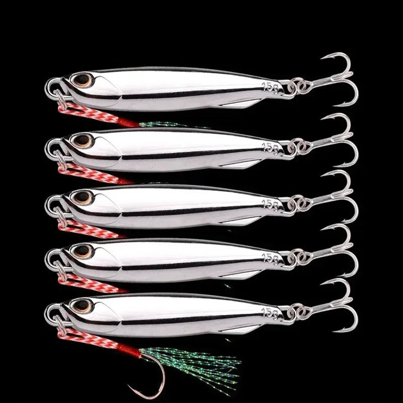 10 pièces/paquet pêche métal gabarit leurres 20g 30g 40g placage argenté métal gabarit leurre pêche appât pêche leurre eau salée bar attirail