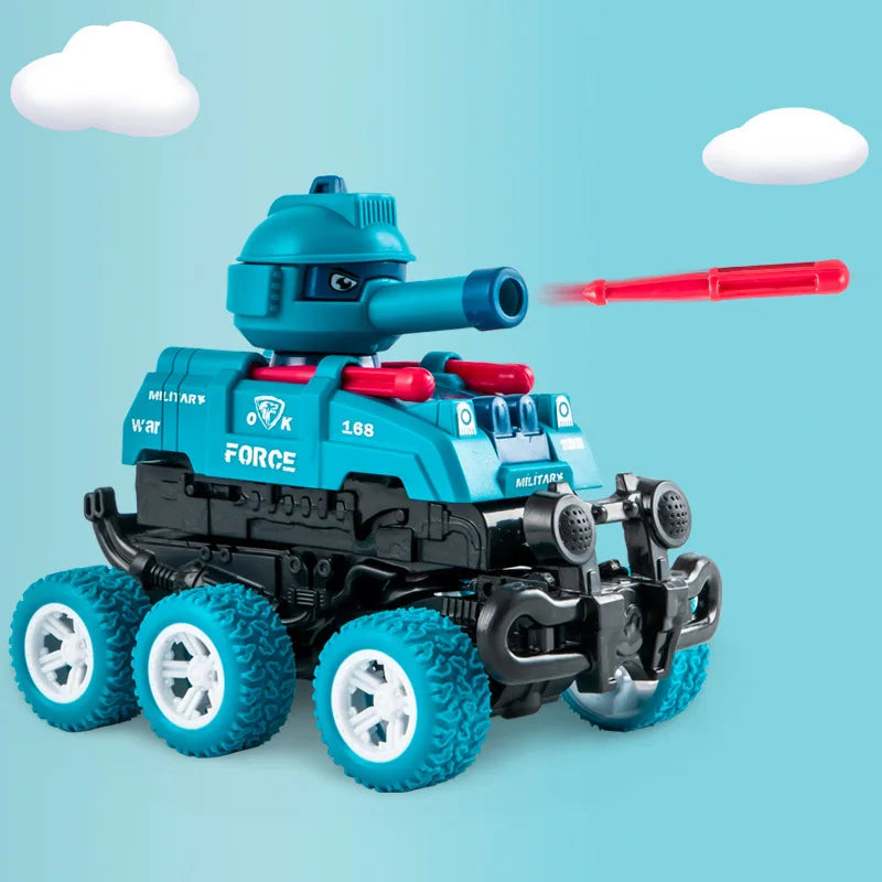 Coches pequeños de juguete de inercia para niños, vehículo todoterreno 6WD, modelo de lanzamiento por deformación por colisión, juguetes para niños, regalos de cumpleaños