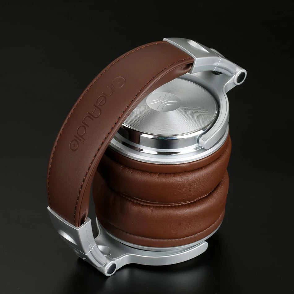Casque DJ de studio professionnel avec microphone — sur-oreille, filaire, moniteur HiFi, pliable, jeu