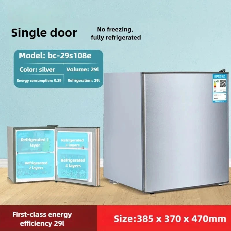 Refrigerador de doble puerta para apartamento de alquiler, pequeño refrigerador doméstico con congeladores profundos, refrigerador de bajo consumo de nivel uno