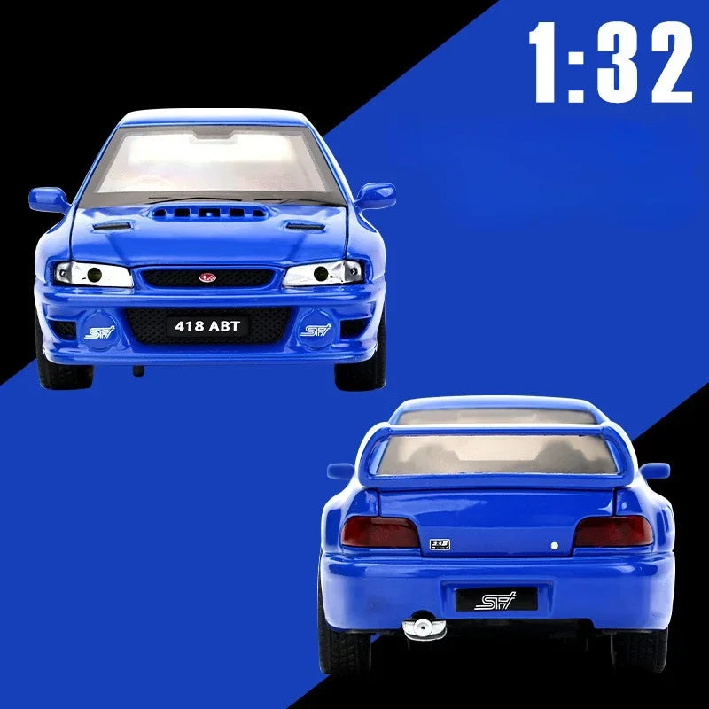 Simulation 1:32 Subaru Impreza WRX 22B STI Modified Diecast Alloy Metal Car Model Miniature Car for Kids Boys Birthday Gift