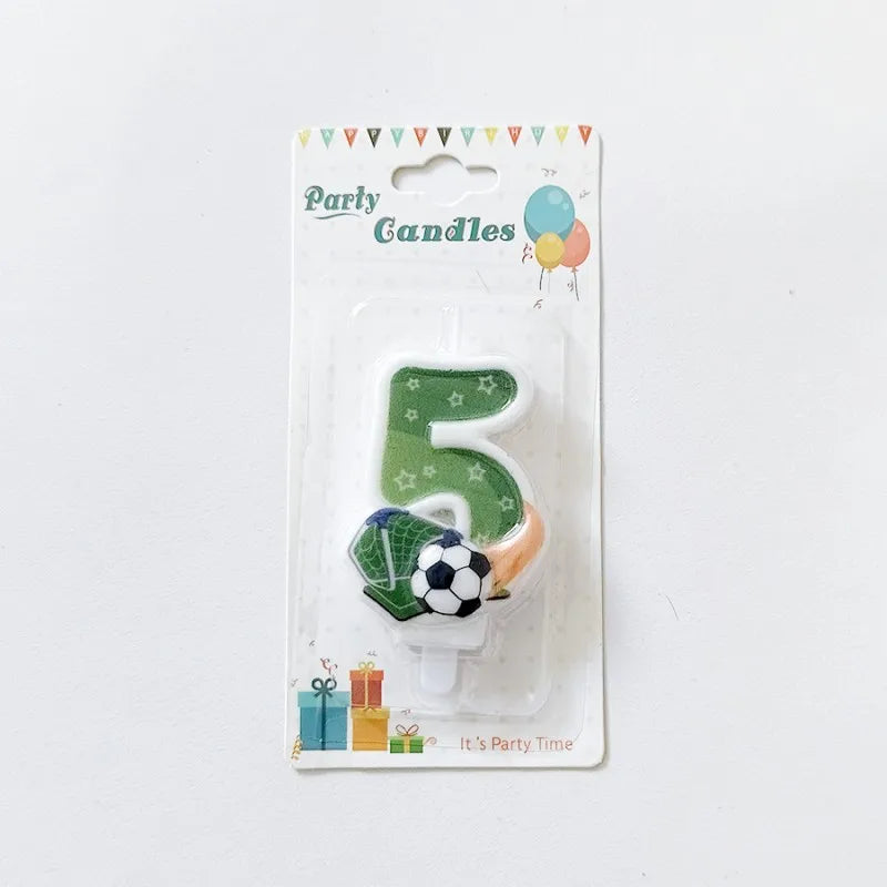 Bougies Gâteau Anniversaire Ballon Football Chiffres 0–9 — Décoration Fête Thème Sport