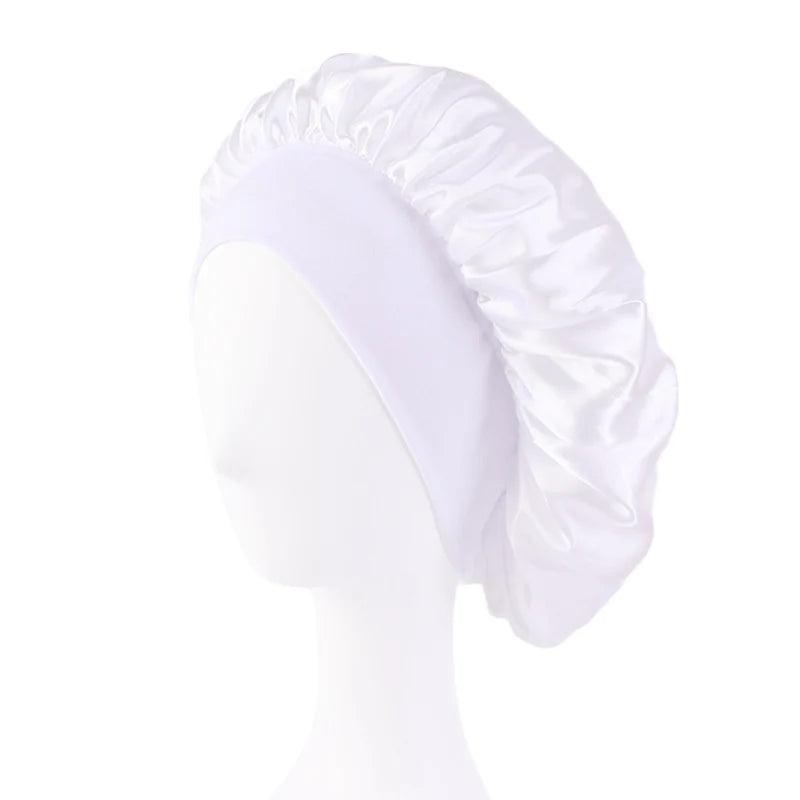 Bonnet de nuit en Satin à large bord, Bonnet soyeux, enveloppe de cheveux pour dormir, avec bande élastique souple, outil d'emballage des cheveux, nouvelle collection