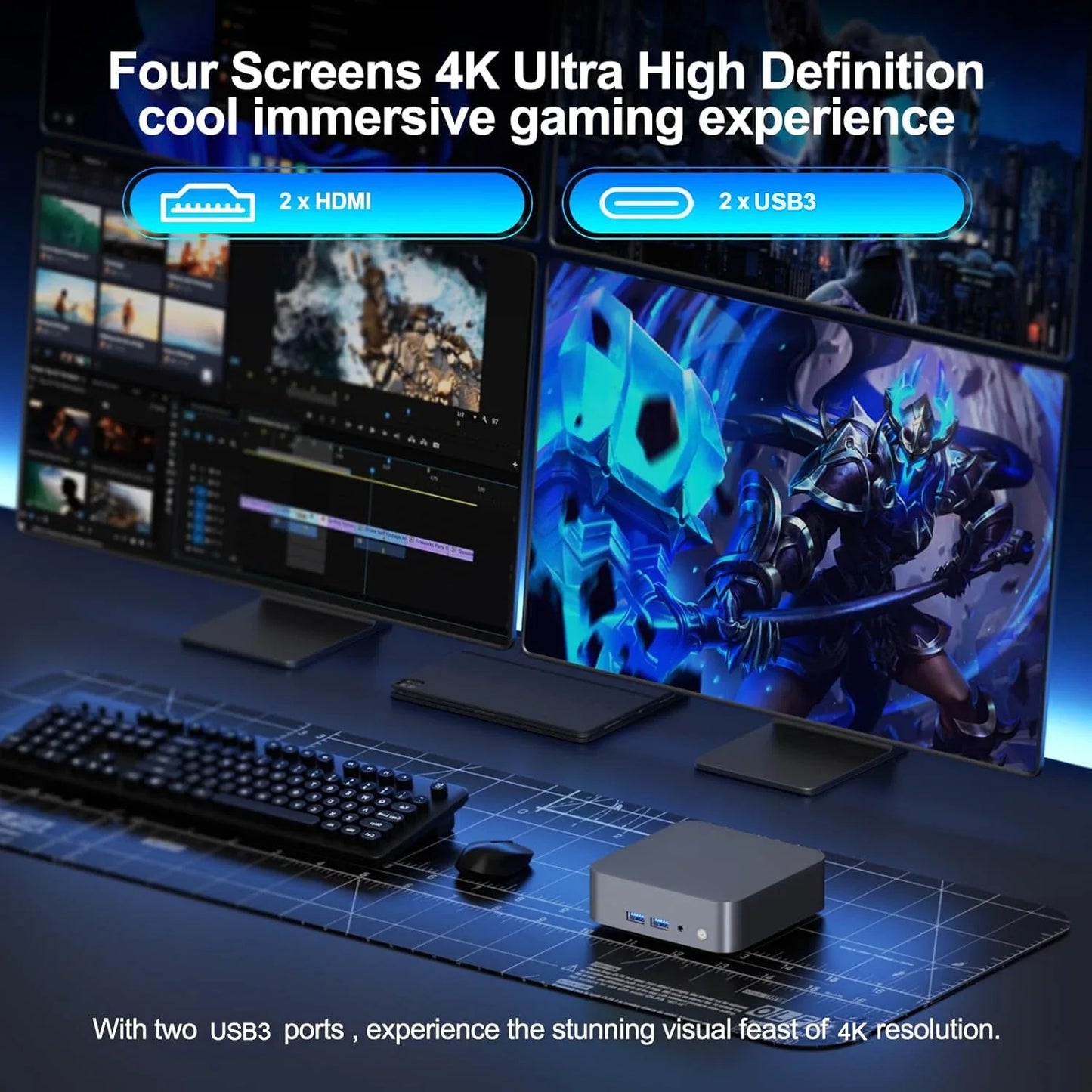 Mini PC Intel Core i9 10980HK i7 4510U Windows 11 Pro 16 Go 32 Go DDR4 1 To SSD WIFI 6 BT5.2 4K HD Ordinateur de bureau Gaming PC Gamer