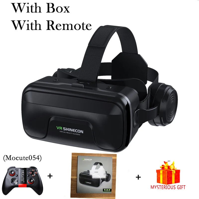 VR Shinecon 10.0 Gafas 3D Casco de realidad virtual para Smartphone Gafas de teléfono inteligente Casco Viar binoculares de videojuegos