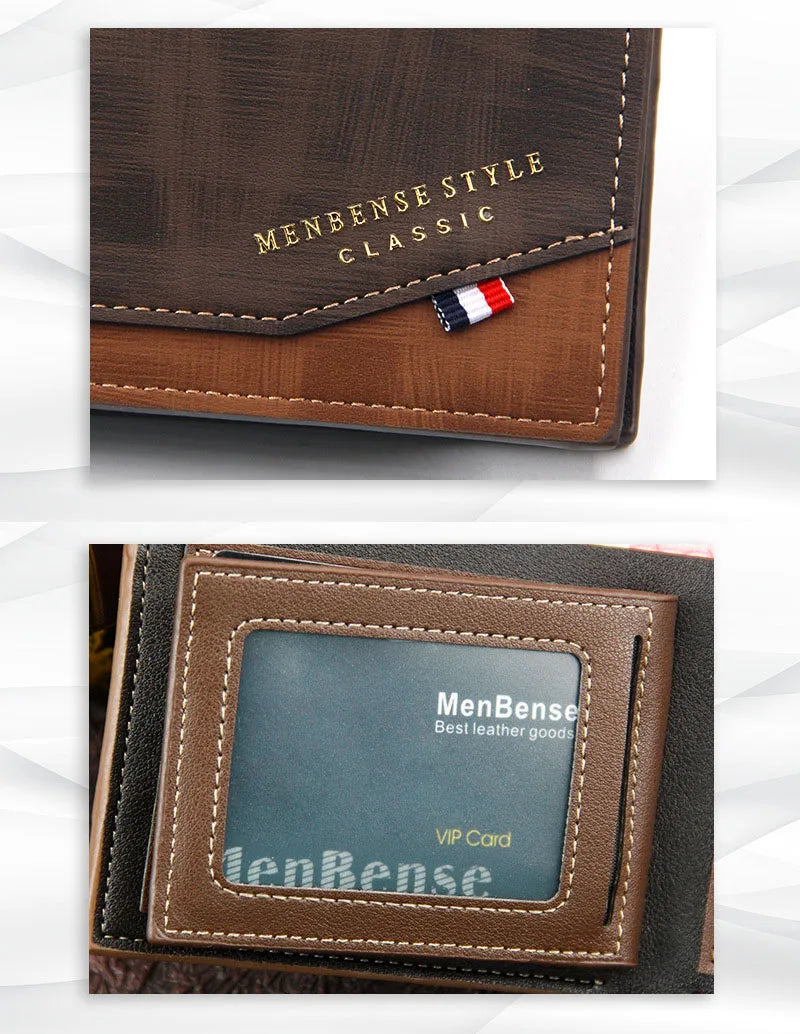 Portefeuilles Courts pour Hommes, Porte-Monnaie Fin Classique, Porte-Photo, Petit Portefeuille Masculin, Porte-Cartes de Qualité, Portefeuilles en Cuir Givré pour Hommes