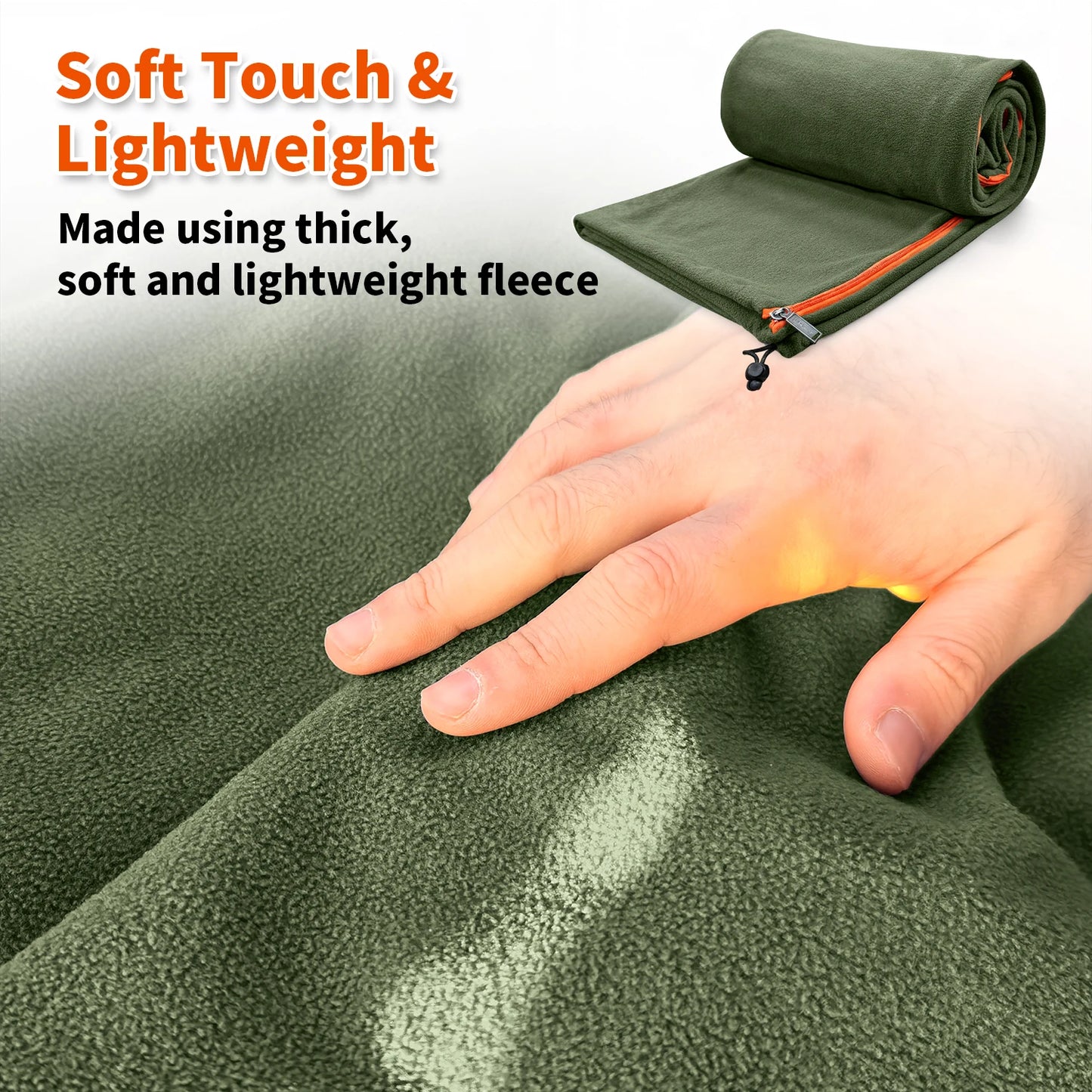 MAPLEAF Doublure de sac de couchage en polaire légère pour l'hiver, drap de sac de couchage, drap de voyage et de camping, doublure de couverture de camping
