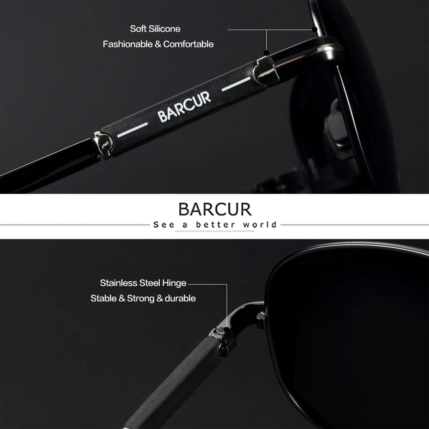Lunettes de soleil pilotes polarisées — conduite, pêche, randonnée, accessoires homme