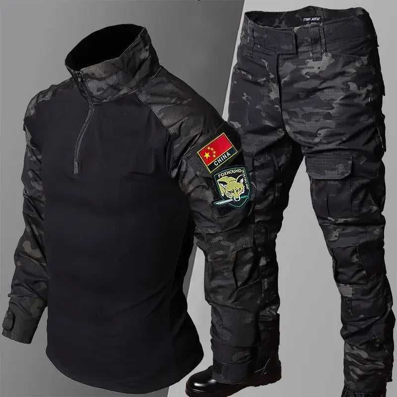 Tenues de sport tactiques d'extérieur, uniformes d'entraînement, ensembles de chasse camouflage, chemises et pantalons de randonnée pour hommes