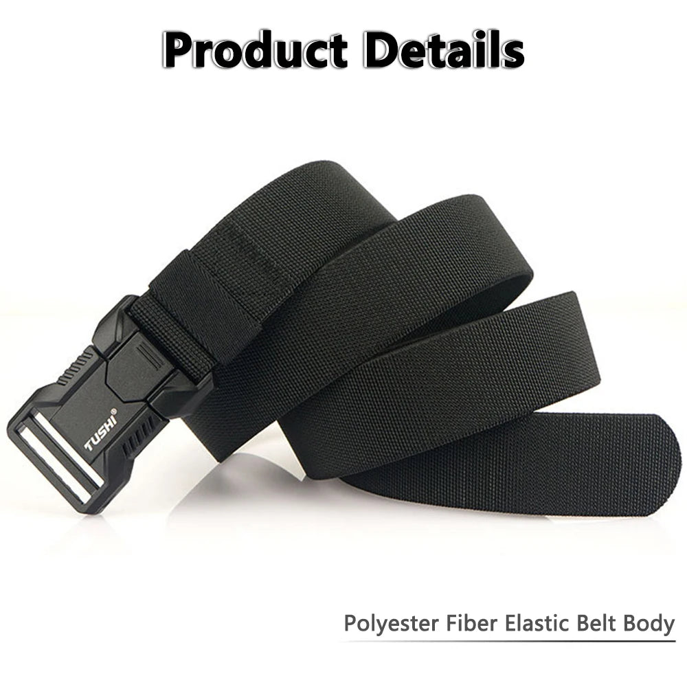 TUSHI – ceintures élastiques à boucle enfichable en alliage d'aluminium pour hommes, ceinture tactique Durable, Cowboy, ceinture militaire en plein air, chasse