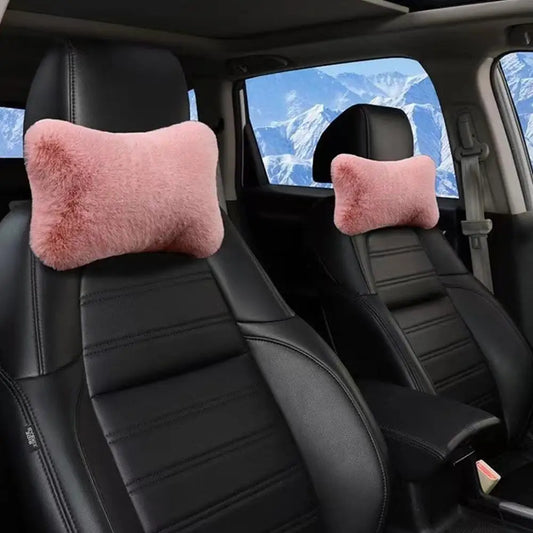 Repose-Cou Siège Voiture Peluche 8 Couleurs — Coussin Appui-Tête Chaud Hiver