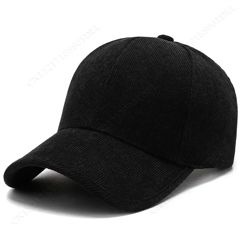 ChimArmyGreen-Winter Baseball Caps for Men and Women, Luxury Corduroy Cap, Hip Hop Snapback, Trucker Hats