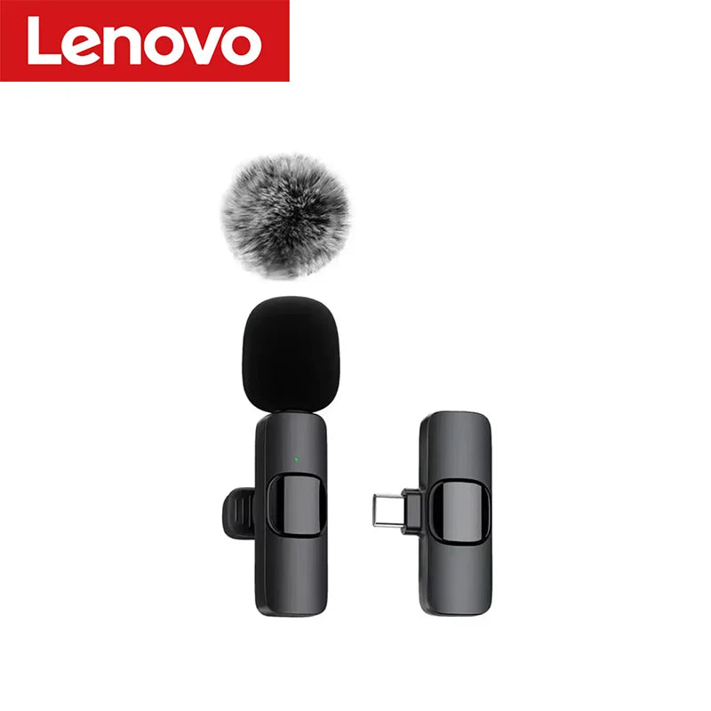 Micrófono Lavalier Inalámbrico Portátil Lenovo Mini para Transmisiones en Vivo, Videojuegos, Grabación de Audio y Video, iPhone, Android