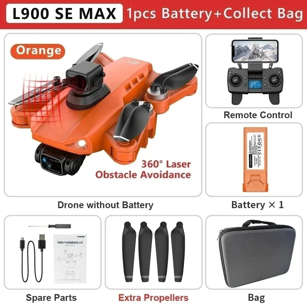 L900 Pro SE MAX 4K GPS Drone, Professional HD 5G WIFI 360° Dual Camera Brushless Motor Obstacle Avoidance RC FPV Quadcopter Drone