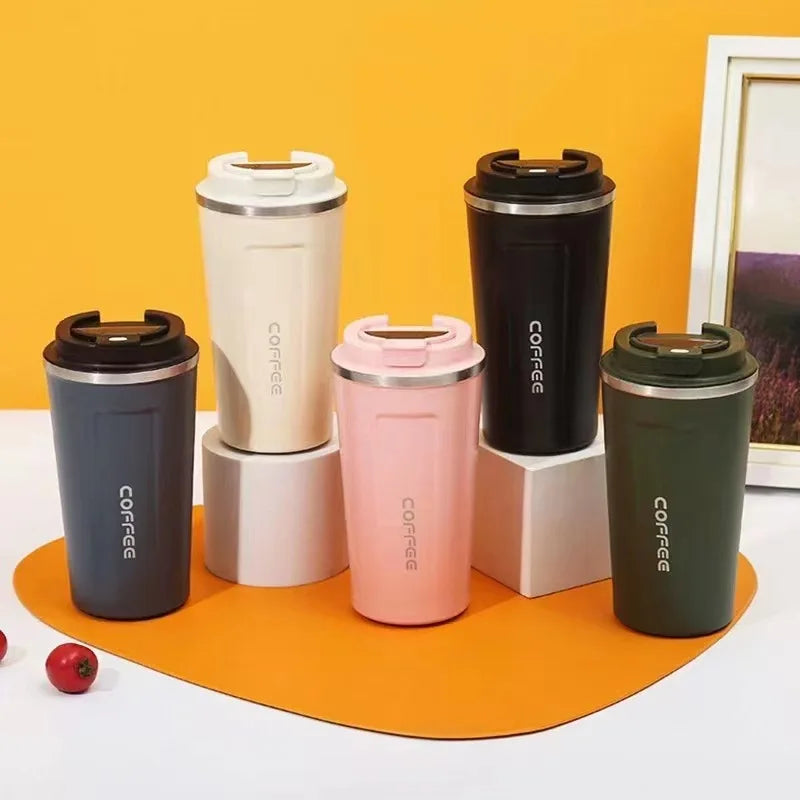 Tasse à café de voyage en acier inoxydable, tasse thermique anti-fuite, bouteille Thermos, thé, café, flacon sous vide, tasses isolées, 380/510ML