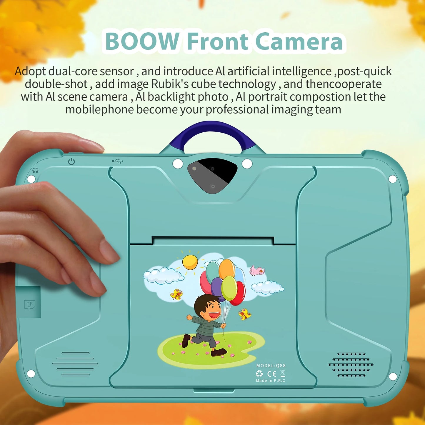 Tablette PC pour enfants 7 pouces Android 13 — Quad Core, 4 Go RAM, 64 Go ROM, apprentissage éducatif