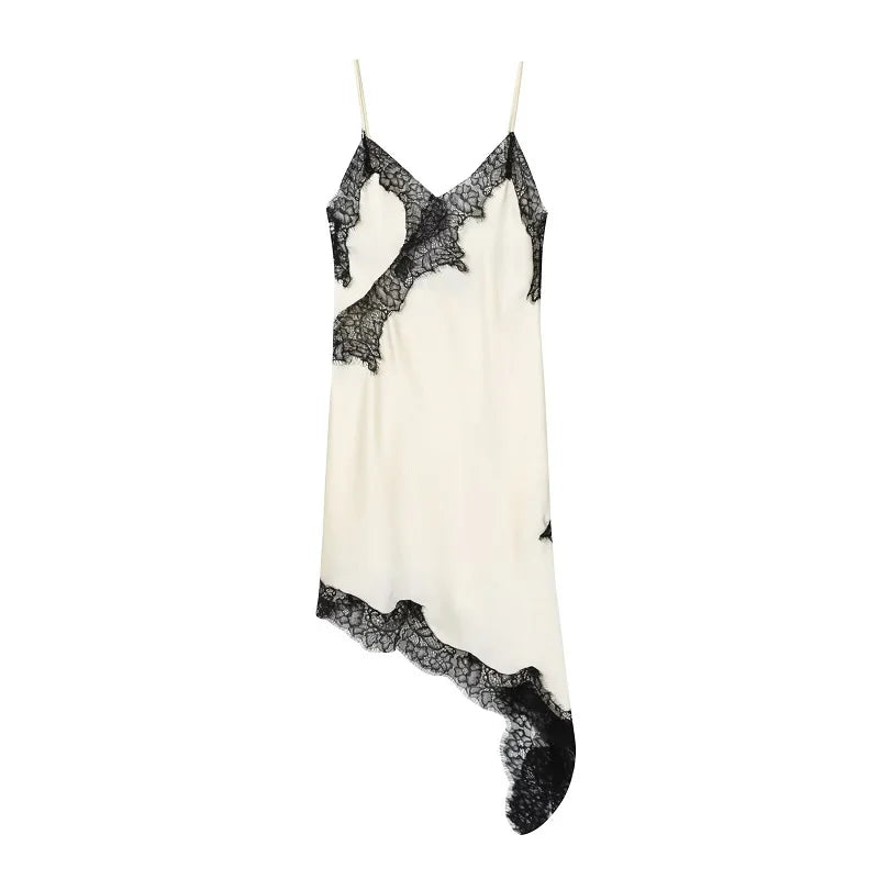 WOMEN Lace Slip Mini Dress Women Satin Backless Summer Dress Female Asymmetrical Party Women Sexy Beach Dresses for Women