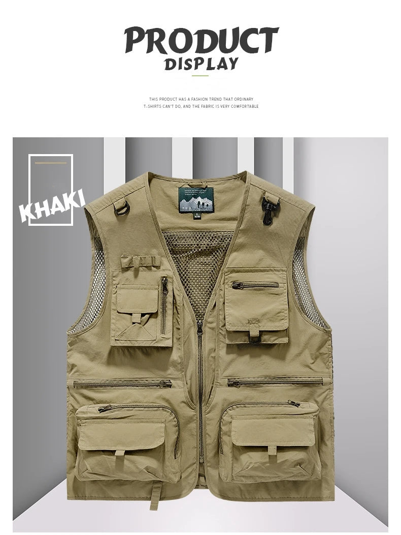 FGKKS – gilet multi-poches pour hommes, nouveau gilet de pêche respirant pour l'extérieur, design de qualité, veste de loisirs de haute technologie pour hommes