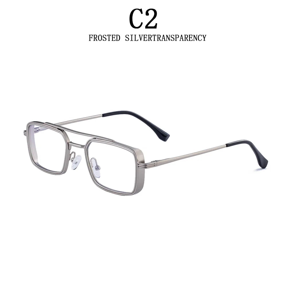 Lunettes de soleil carrées Steampunk hommes et femmes — punk, rétro, mode, vintage, 2025