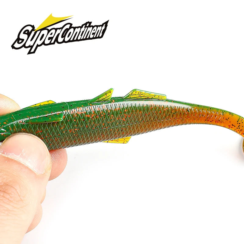 Supercontinent leanness ShadTeez cola en T 5 cm/7,5 cm/12 cm lucio lucioperca depredador pesca 3D ojos señuelo blando señuelos de pesca