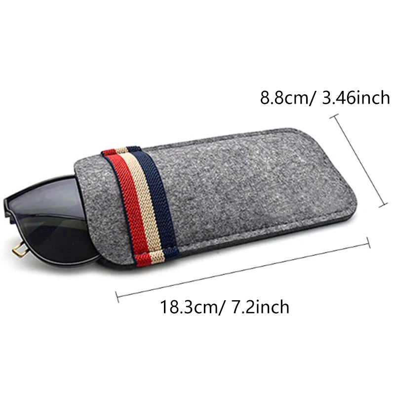 Estuche de fieltro para gafas de sol extragrande, bolsa de gafas de colores, estuche suave para gafas de montura LunUP, caja de gafas con banda elástica, compatible