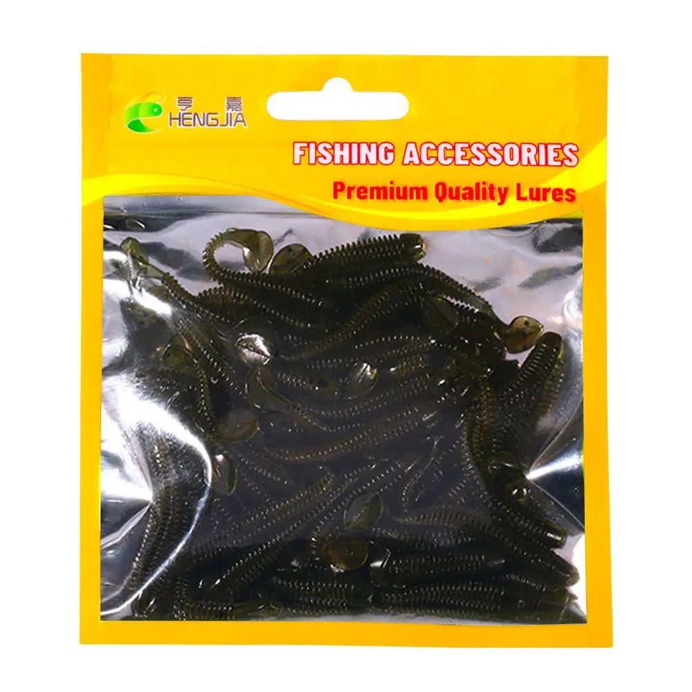 Leurre souple en silicone 4,5 cm avec queue en T — nageur, pêche carpe, black-bass, brochet