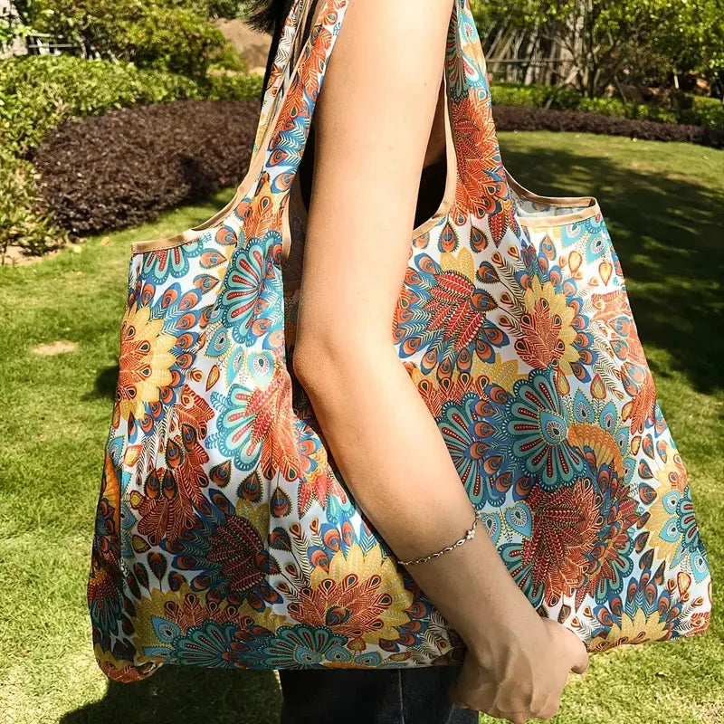 Sac Épicerie Pliable Étanche Grande Capacité — Rangement Épaule Portable