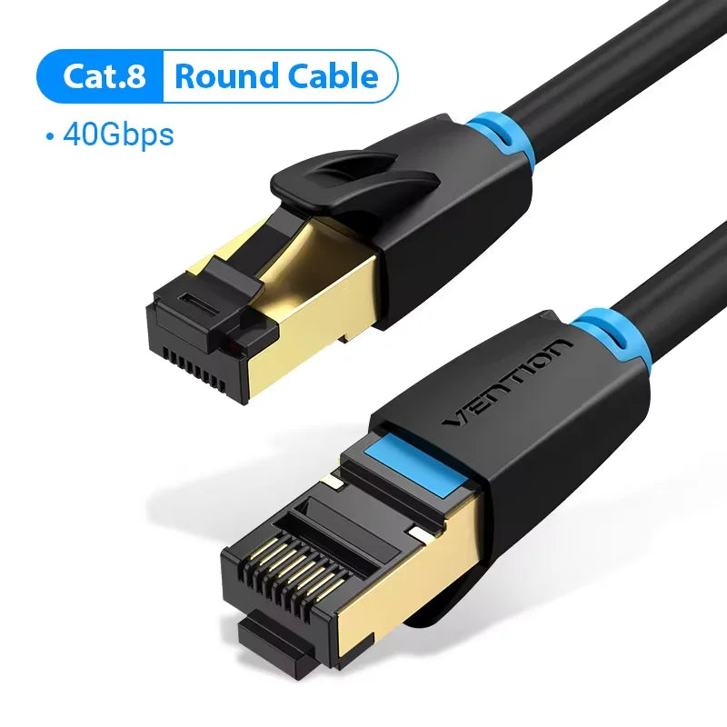 Vention Cat8 Ethernet Cable STTP 40Gbps 2000MHz Cat 8 RJ45 LAN Network Patch Cord for Router Internet Modem RJ 45 Ethernet Cable