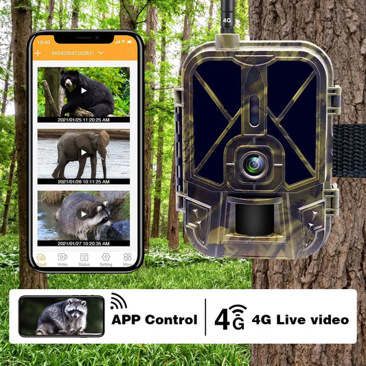 4K flux en direct médias APP Service sans batterie au lithium caméra de chasse 4G 30MP Vision nocturne Photo HC940PRO caméra