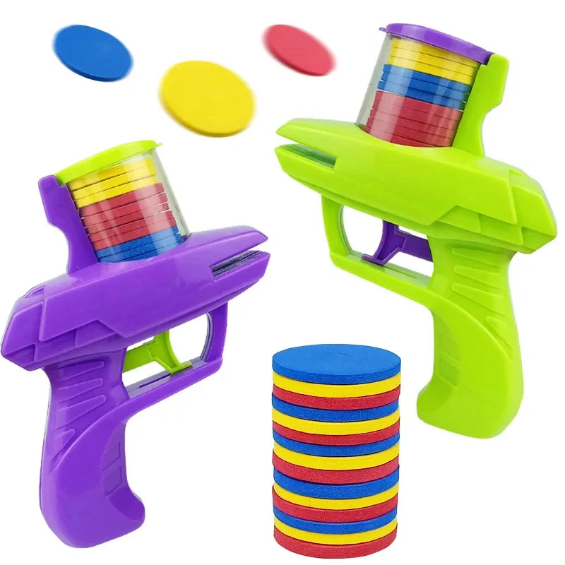 Pistolet à disque volant EVA à Double joueur, jouet de tir interactif Parent-enfant avec balles souples pour enfants, jeu de sécurité intérieure et extérieure