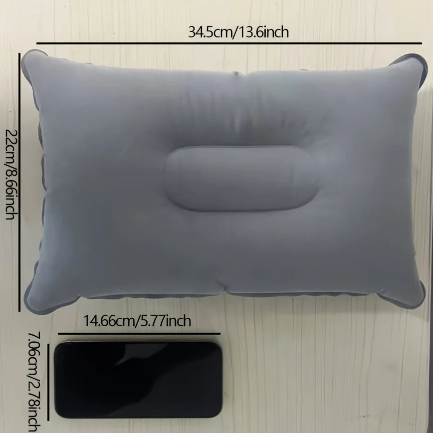 Supporte le cou et la taille Oreiller gonflable confortable pour une utilisation en extérieur, adapté aux bureaux, voitures, camping, randonnée et sieste
