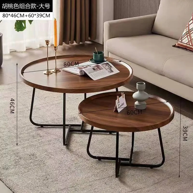 Table basse multifonctionnelle — salon minimaliste moderne, table d'appoint combinée circulaire, maison