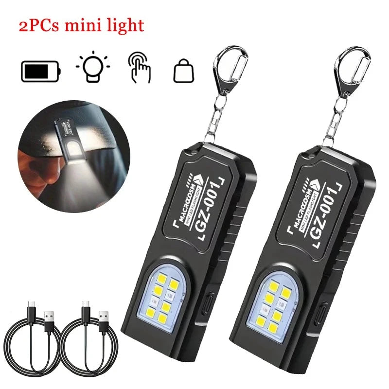 Lampe de travail tactique portable, outil EDC, mini lampe torche LED, outil de camping et de randonnée en plein air, lampe torche molle, rechargeable par USB