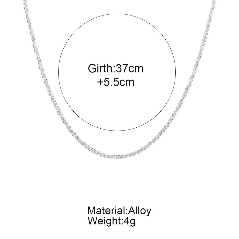 Collier scintillant Simple pour femmes, couleur argent, chaîne de clavicule, ras du cou, coréen, bijoux cadeau de fête de mariage