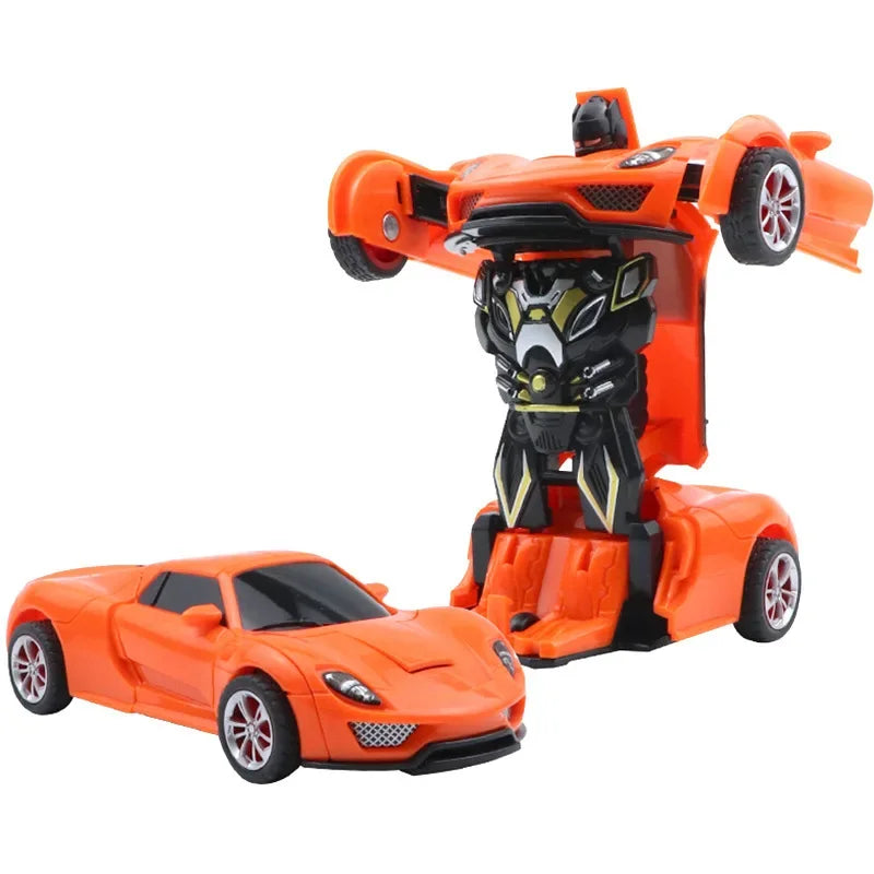Voiture jouet à changement de forme à impact inertiel pour garçon, robot Autobot à changement de forme à un bouton, puzzle à changement de forme, collision