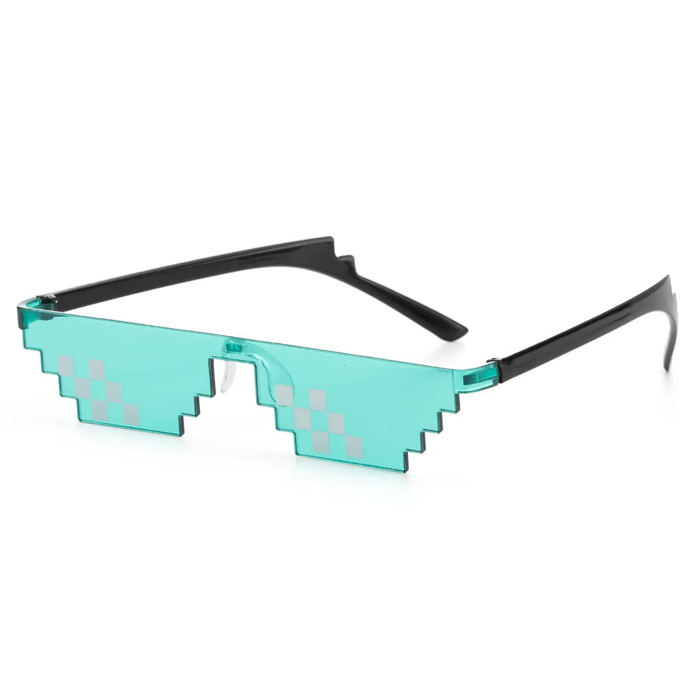 Lunettes de soleil mosaïque pixel rétro — gamer, robot, cosplay, anniversaire, nouveau design