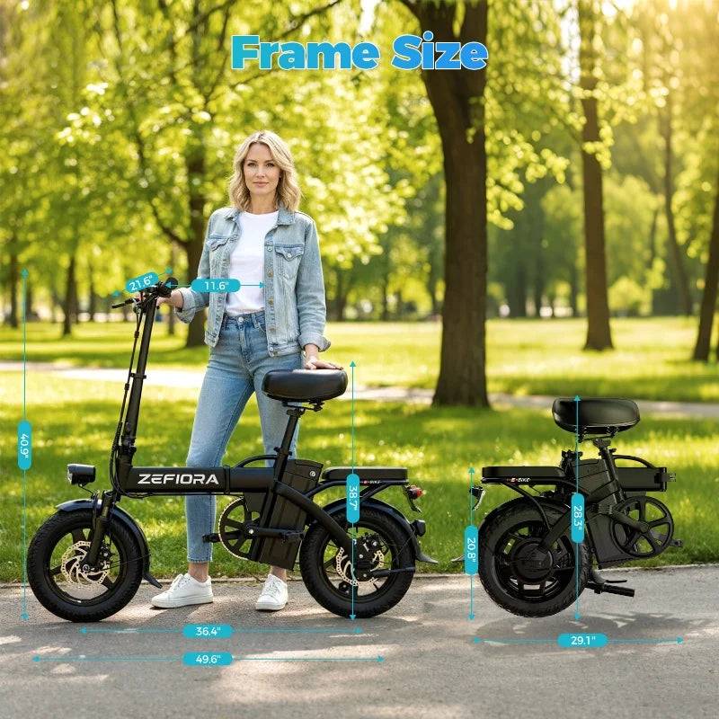 Bicicleta eléctrica para adultos de 1000 W 2000 W, 48 V 30 millas, aleación de aluminio, 14 pulgadas, bicicleta eléctrica urbana para hombres y mujeres, bicicleta eléctrica