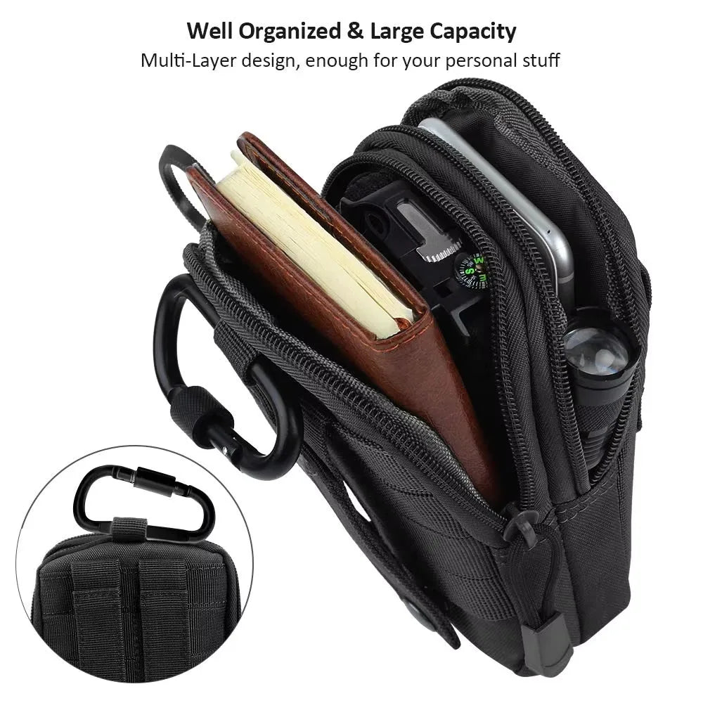 Sac de taille tactique pour hommes, sac Molle de chasse en plein air, Pack EDC multifonction, Sport, randonnée, chasse, outils de travail, pochette pour téléphone portable