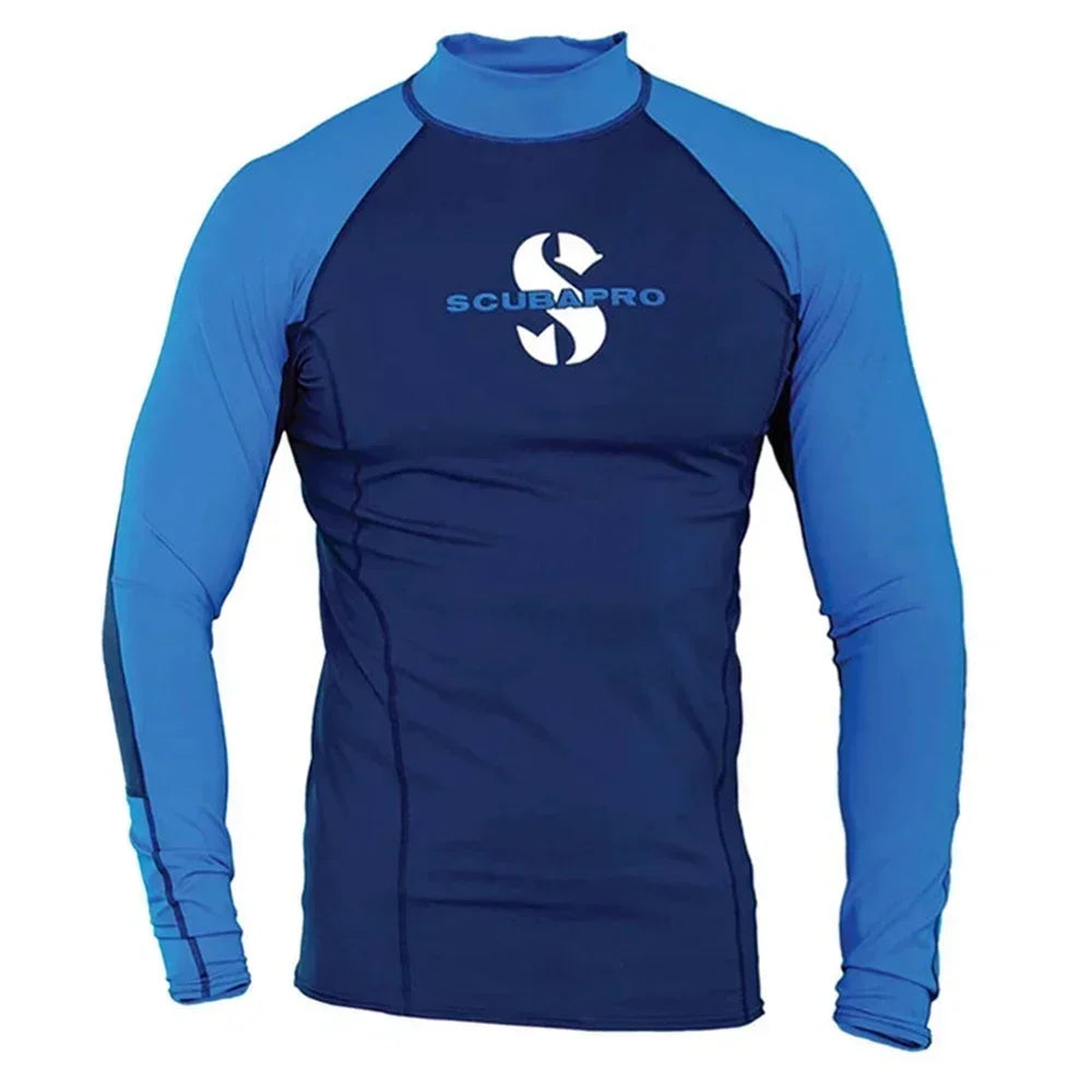 Men's Surf Wetsuit, UV Sun Protection, Long Sleeve Diving Suits, Quick Dry, Tight Sportswear for Swimming, Rash Guard