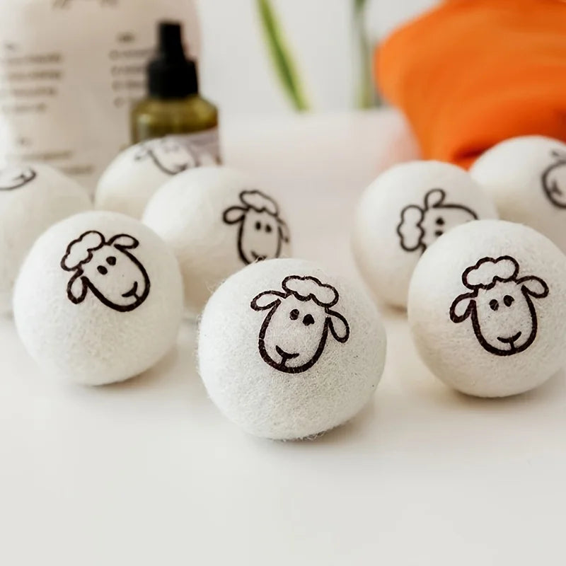 Boule de sèche-linge en laine réutilisable, adoucisseur de tissu, Alternative pour Machine à laver, réducteur de rides, fournitures de nettoyage, Gadget, 1 à 6 pièces