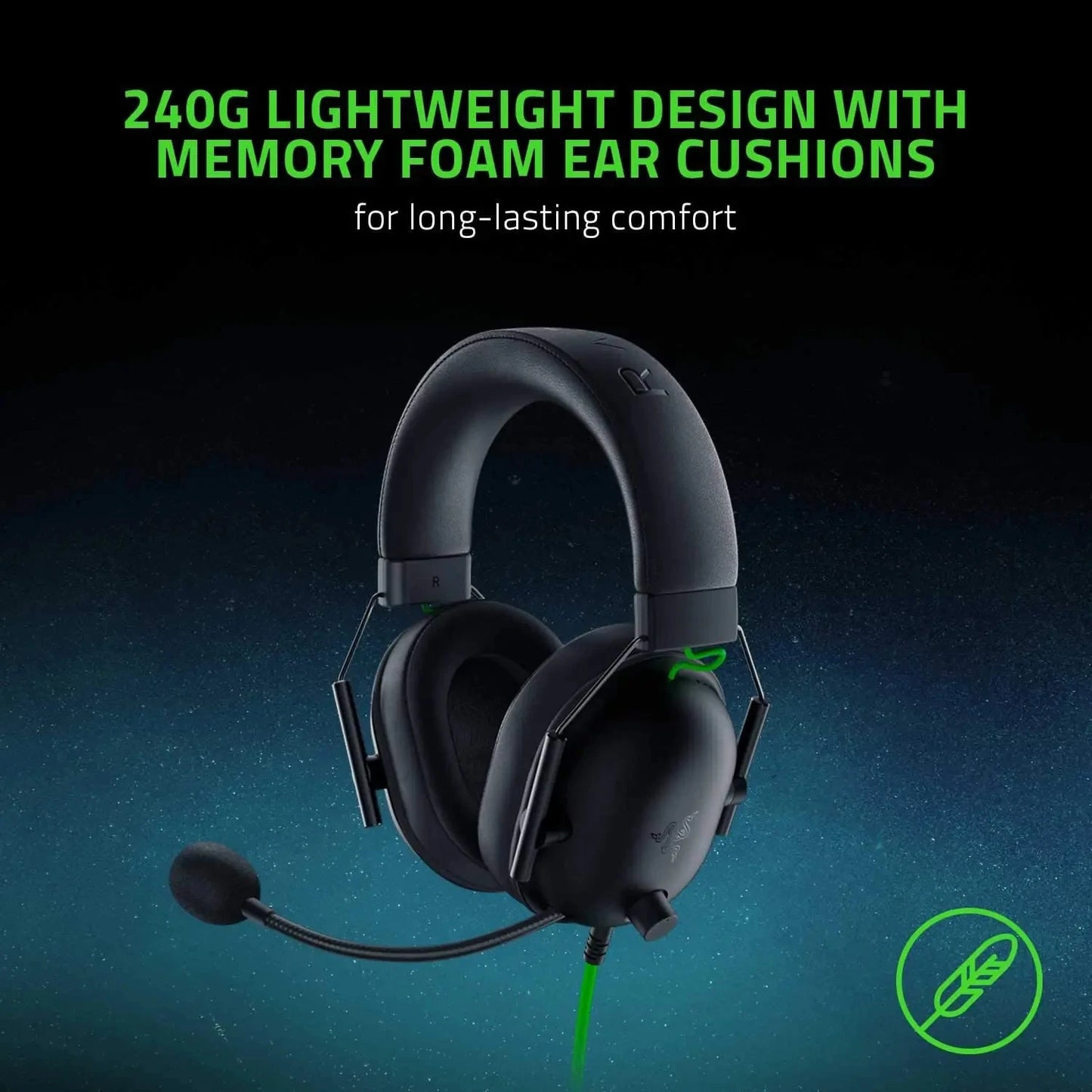 New Razer BlackShark V2 X Wired Esports Headset Advanced Passive Noise Cancellation, 7.1 Surround Sound, HyperClear Cardioid Mic