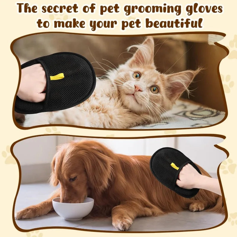 Mitaines d'épilation électrostatiques réutilisables pour animaux de compagnie, brosse de collecte de poils de chien et de chat, dispositif de collage, gants de toilettage pour la maison